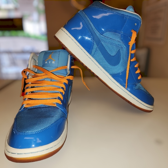 NIKE JORDAN 1 RETRO PHAT YEAR OF THE DRAGON MID ITALY BLUE VIVID ORANGE MENS 13 - Picture 6 of 14